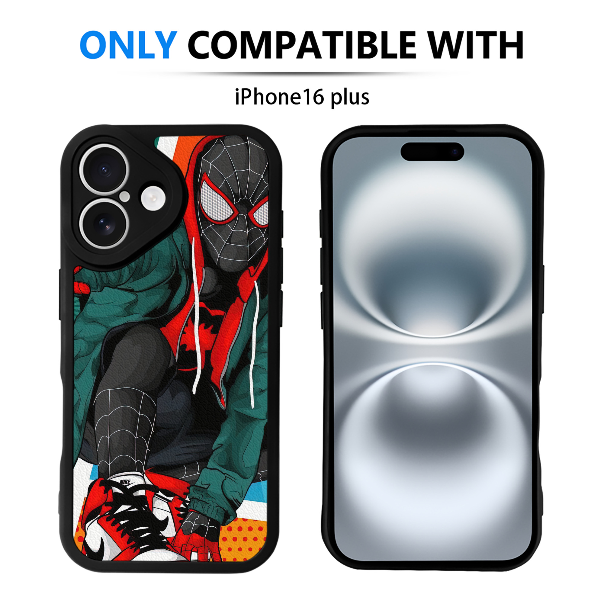 Spider Man スパイダーマン 【iPhone 16シリーズ対応】シリコンスマホケース（レザー調） 材質：シリコン